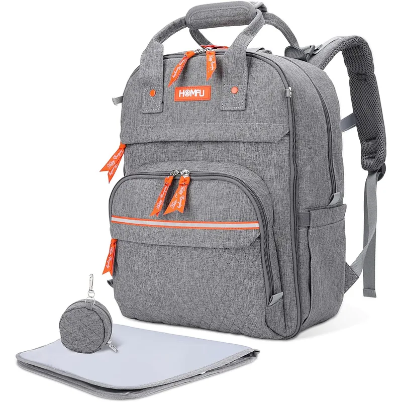 Homfu Diaper Bag Backpack Mommy Hospital Baby Bags for Girls Boys Multifunction Large Laptop Travel Backpack Mom Dad Diaper Bag with Changing Pad Waterproof Fashion Maternity Baby Diaper Bag Tote